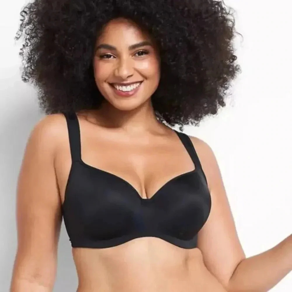 Cacique Balconette Wire-Free Bra Black Size 44C
